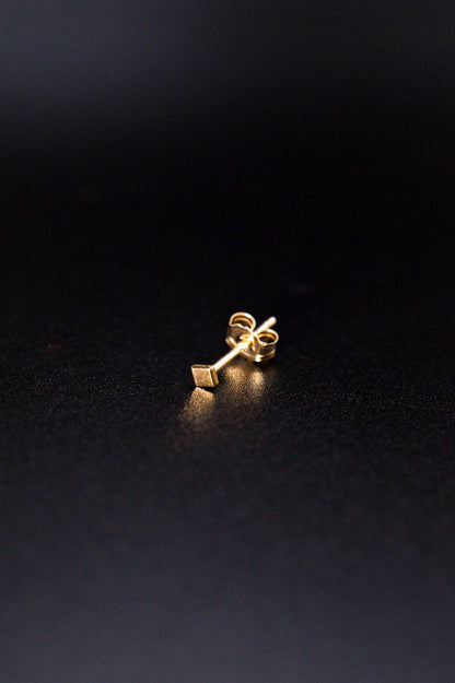 Square Mirror Stud Earrings, Gold Fill, Rose Gold Fill, or Sterling Silver