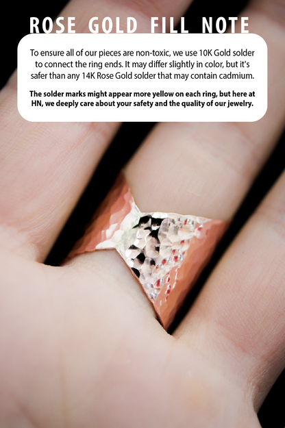 Small Shield Ring, 14K Rose Gold Fill