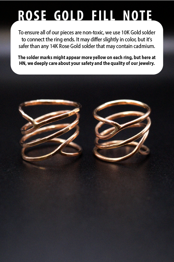 Curved Wraparound Ring, 14K Rose Gold Fill