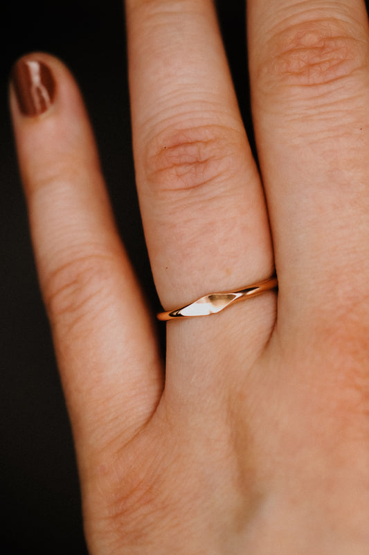 Signet Ring, Solid 14K Rose Gold
