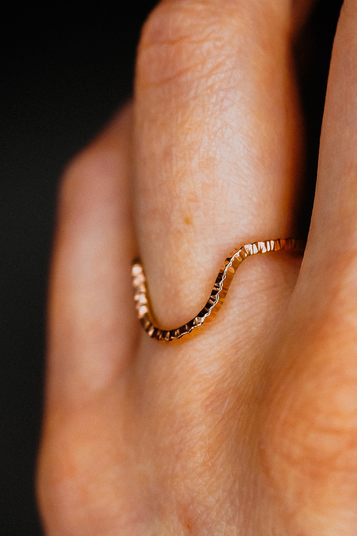Sparkle Arc Ring, 14K Rose Gold Fill