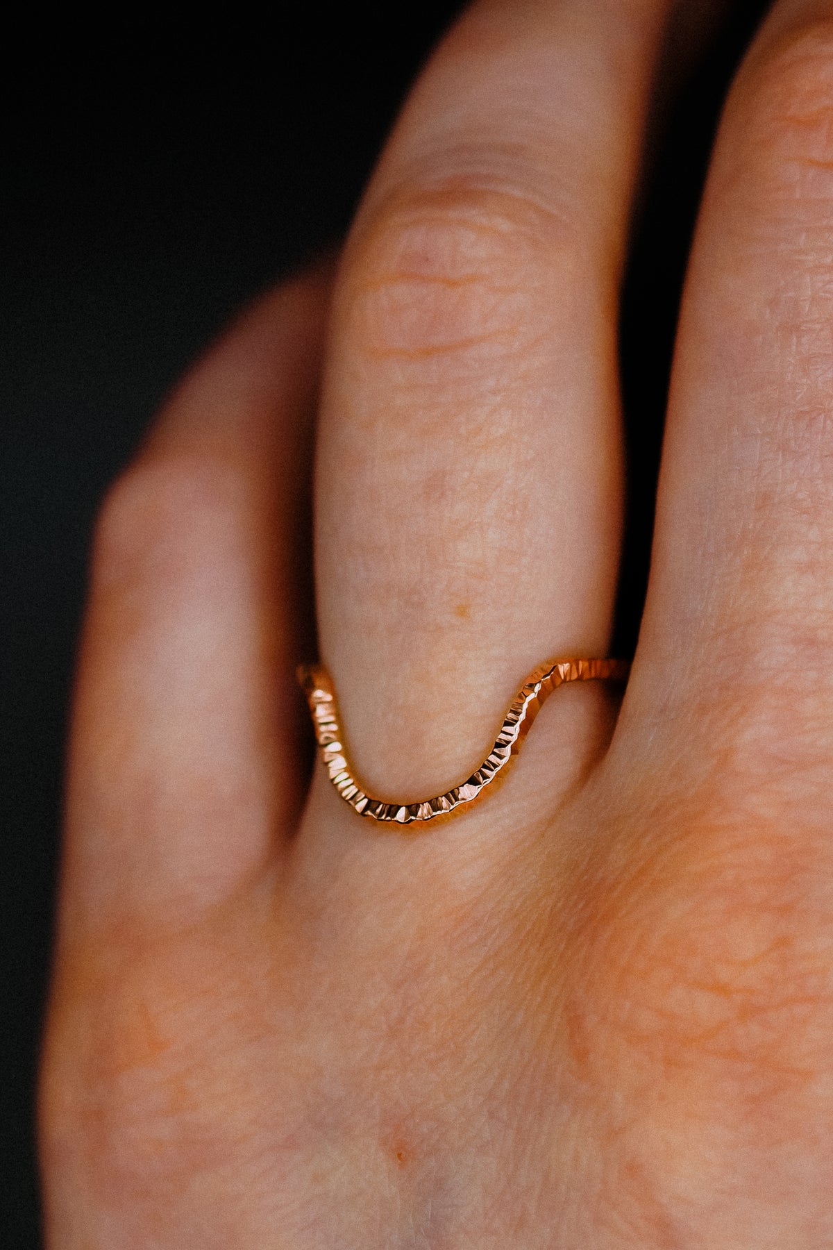 Sparkle Arc Ring, 14K Rose Gold Fill