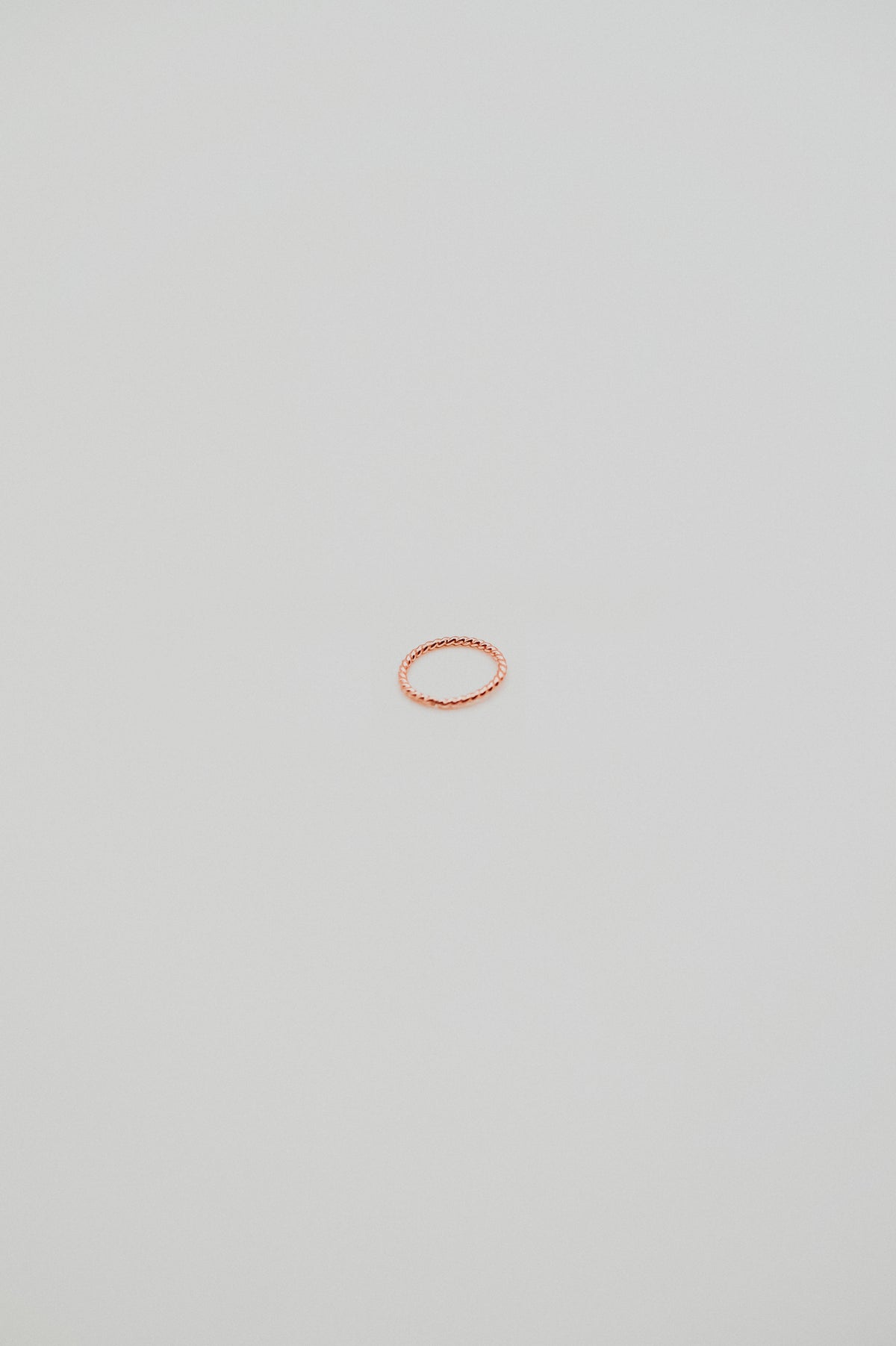 Twist Huggie Hoop Earring in Solid 14K Rose Gold