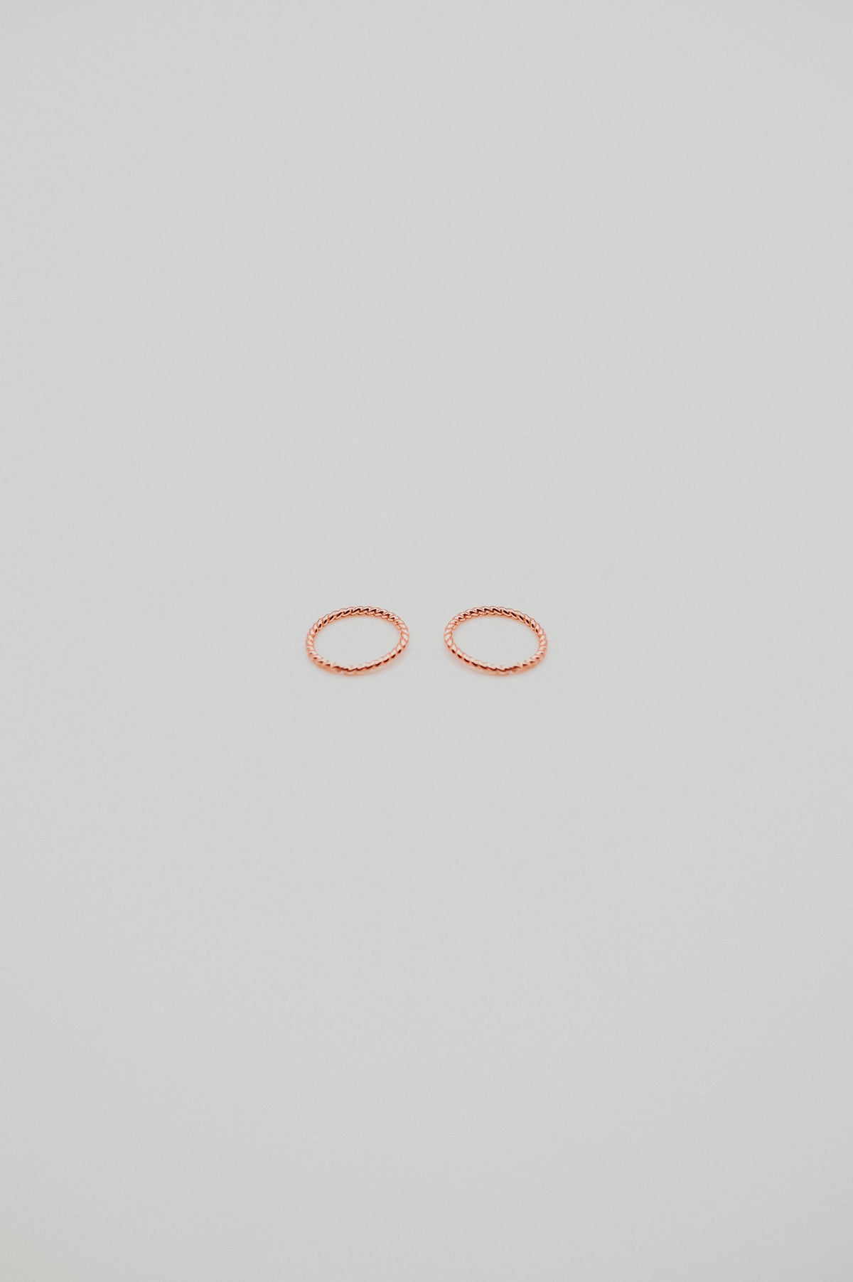 Twist Huggie Hoop Earring in Solid 14K Rose Gold