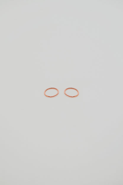 Twist Huggie Hoop Earring in Solid 14K Rose Gold