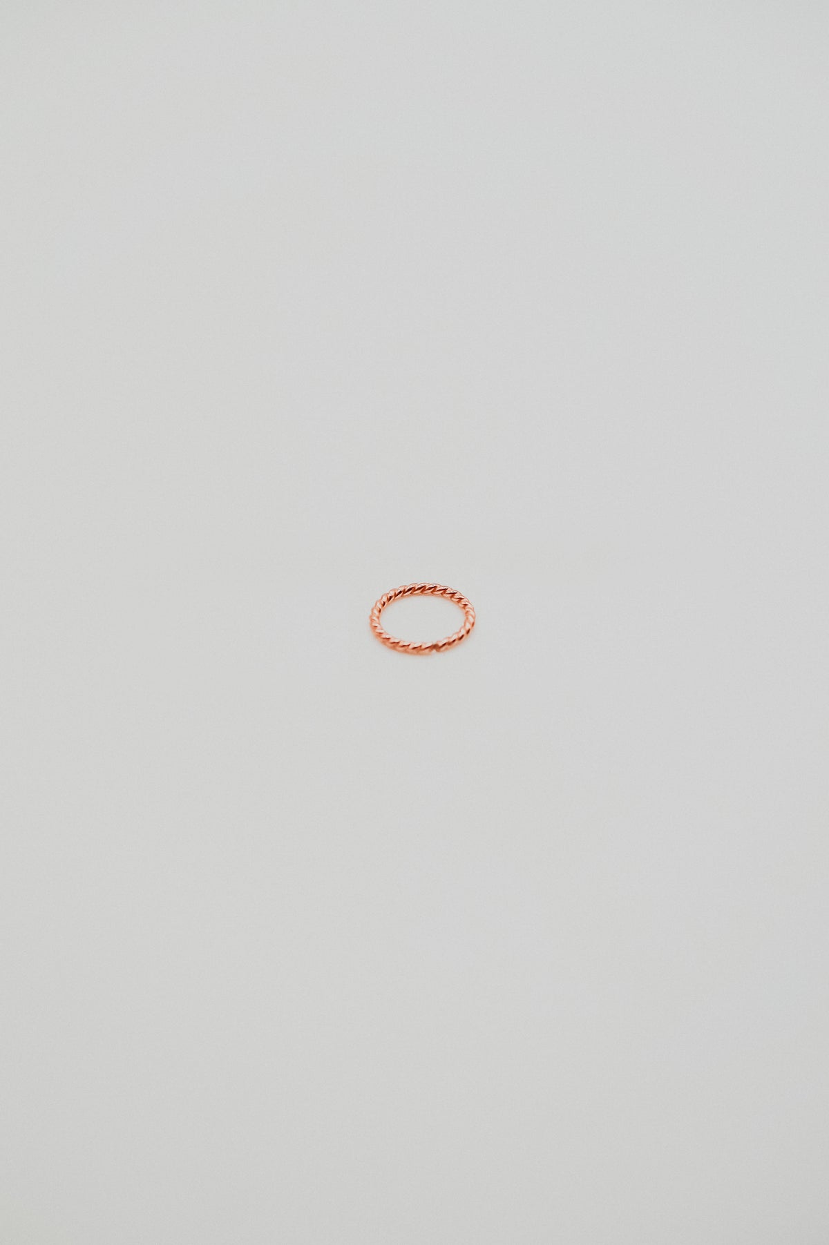 Twist Huggie Hoop Earring in Solid 14K Rose Gold