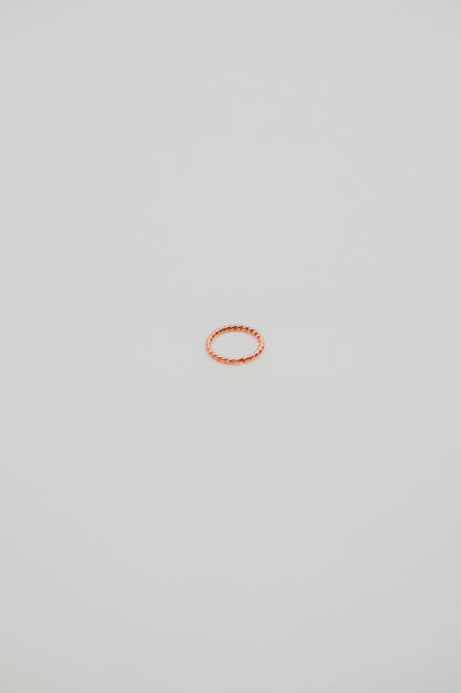 Twist Huggie Hoop Earring in Solid 14K Rose Gold