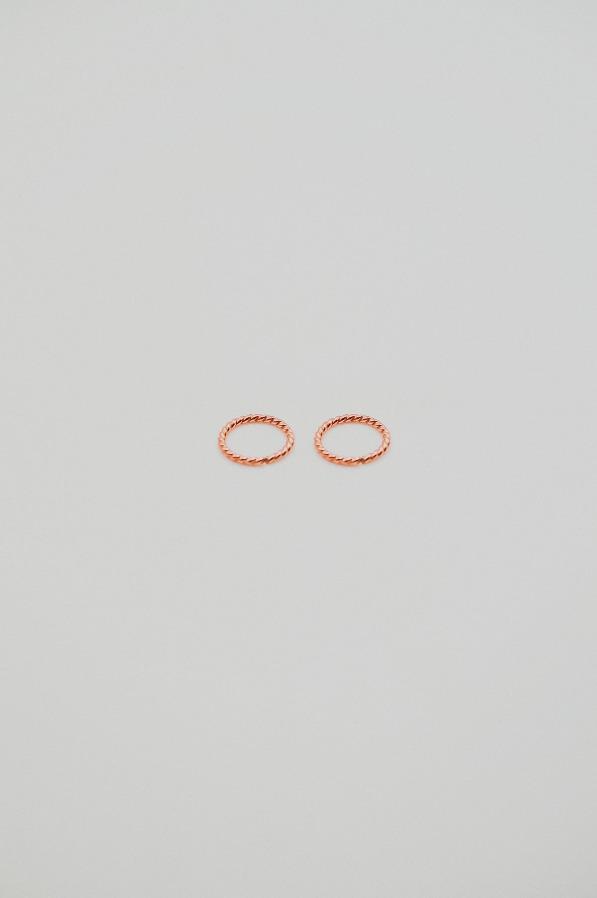 Twist Huggie Hoop Earring in Solid 14K Rose Gold