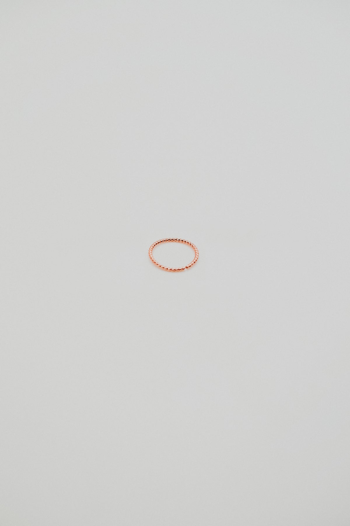 Twist Huggie Hoop Earring in Solid 14K Rose Gold