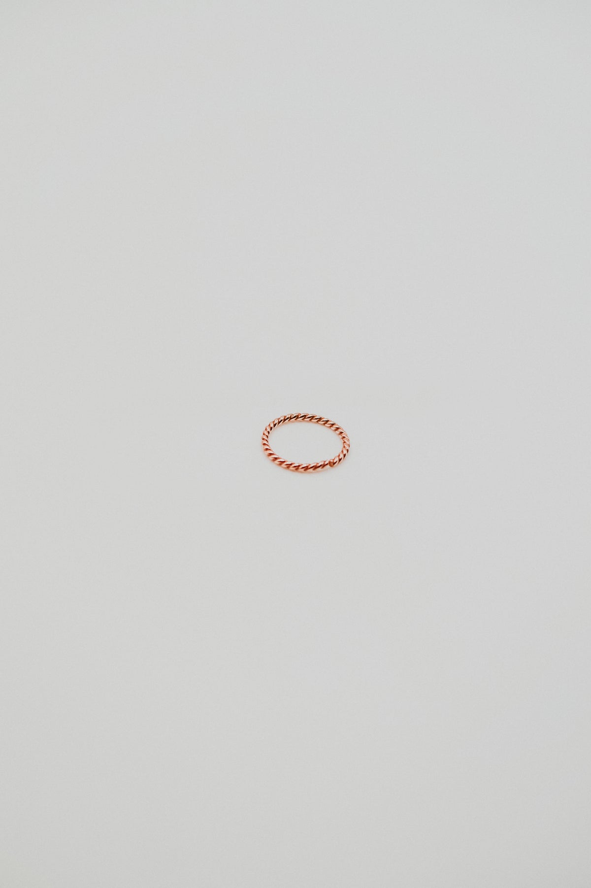 Twist Huggie Hoop Earring in Solid 14K Rose Gold