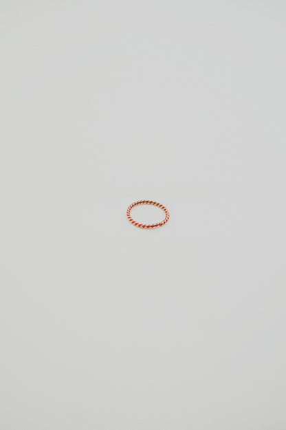 Twist Huggie Hoop Earring in Solid 14K Rose Gold