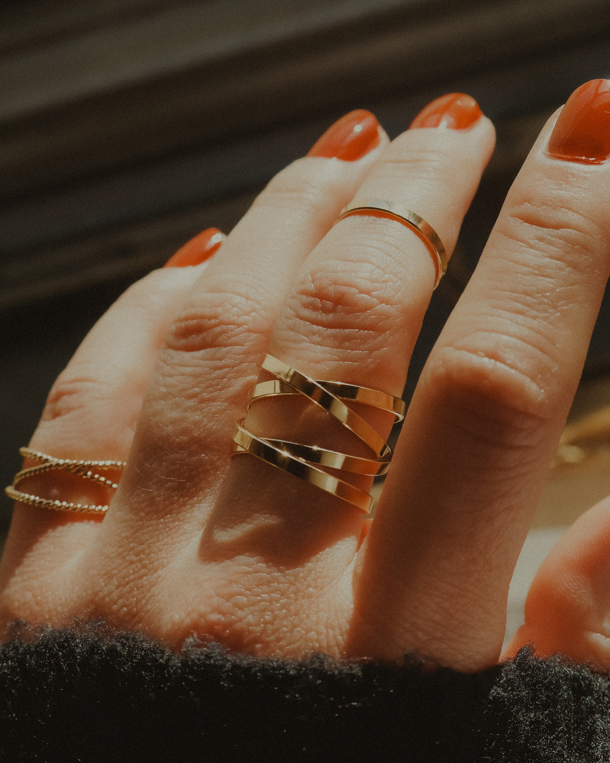 Ribbon Wraparound Ring, Solid 14K Rose Gold