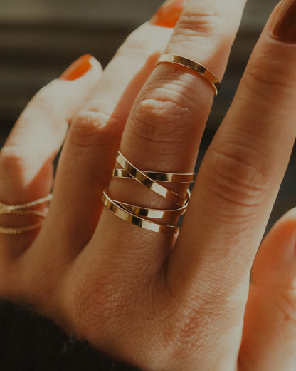 Ribbon Wraparound Ring, Solid 14K Rose Gold