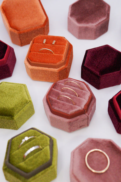 Hexagon Velvet Ring Box