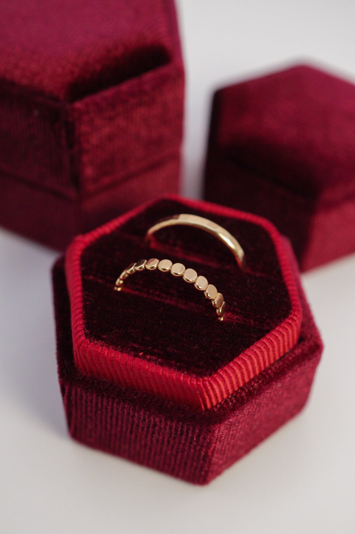 Hexagon Velvet Ring Box