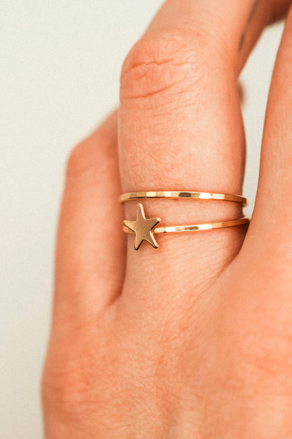 Star Set of 2 Stacking Rings, 14K Gold Fill