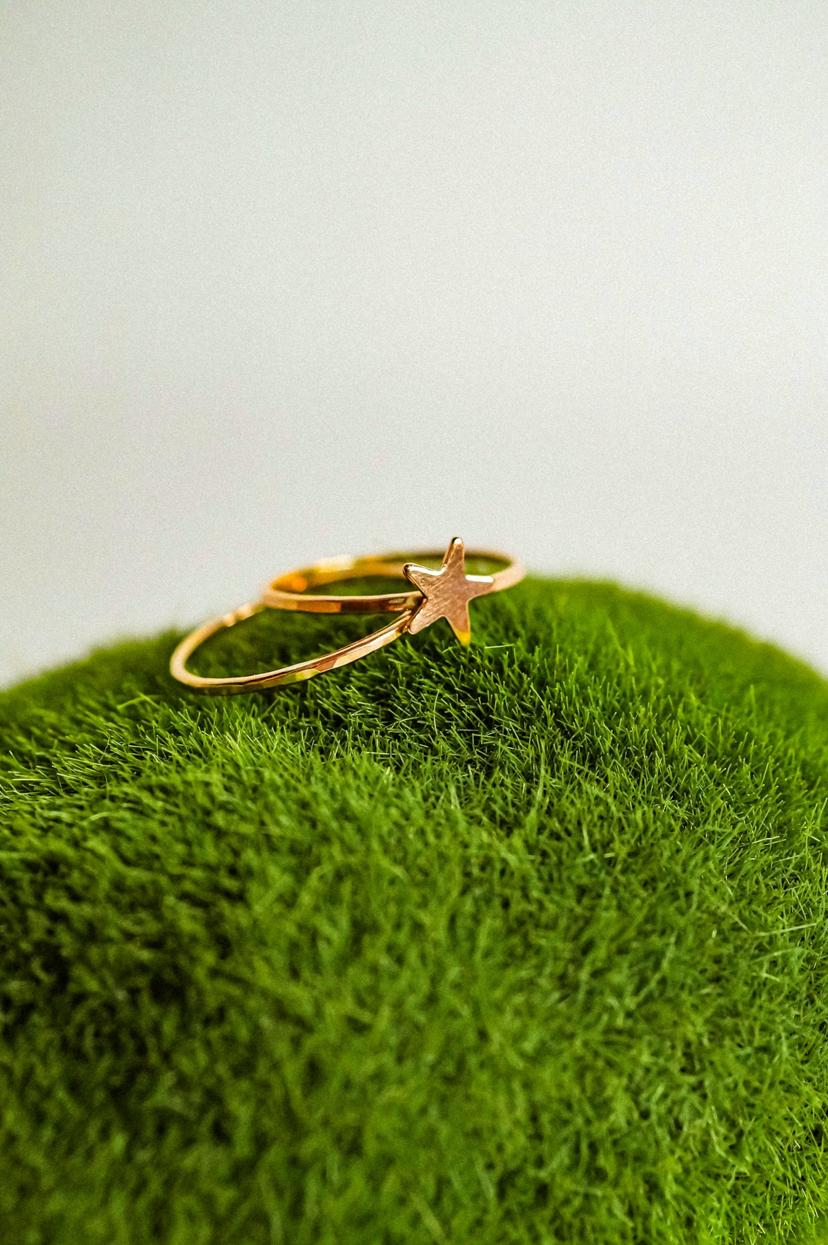 Star Set of 2 Stacking Rings, 14K Rose Gold Fill