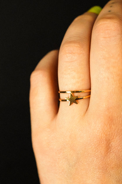 Star Set of 2 Stacking Rings, 14K Gold Fill