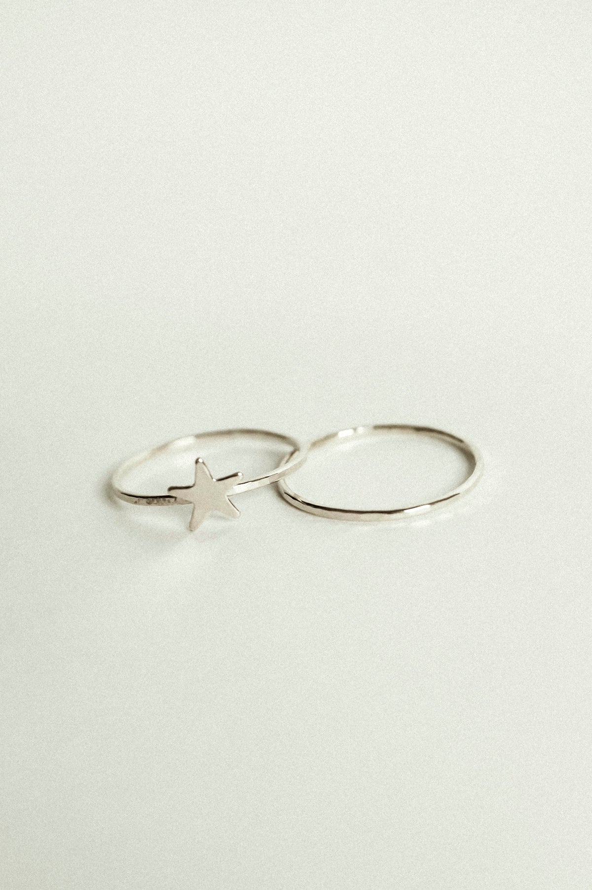 Star Set of 2 Stacking Rings, Sterling Silver