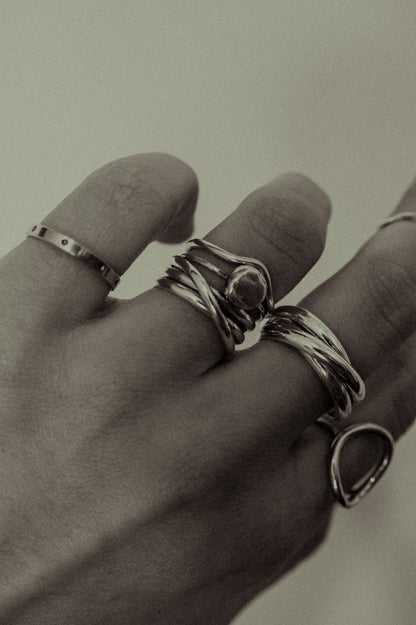 Pebble Ring, Sterling Silver