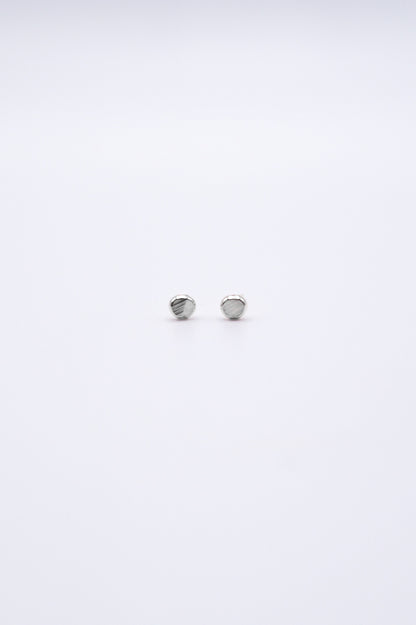 Hammered Bead Flat Back Stud Earring