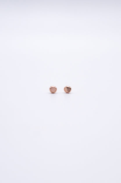 Hammered Bead Flat Back Stud Earring