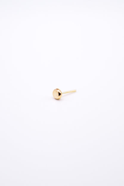 Hammered Bead Flat Back Stud Earring