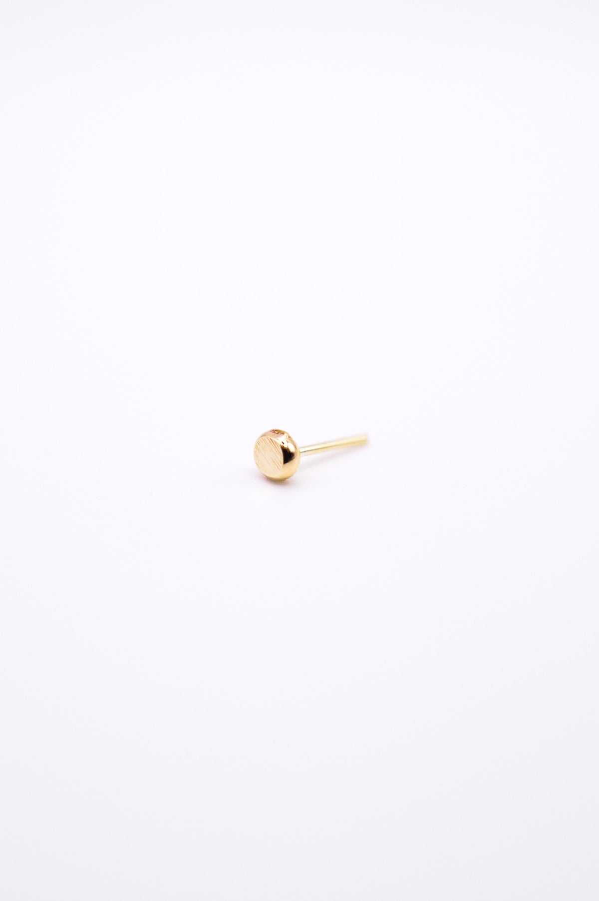 Hammered Bead Flat Back Stud Earring in Solid Gold