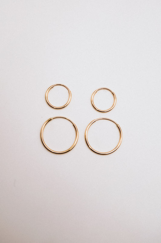Endless Hoop Earring in Solid 14K Gold
