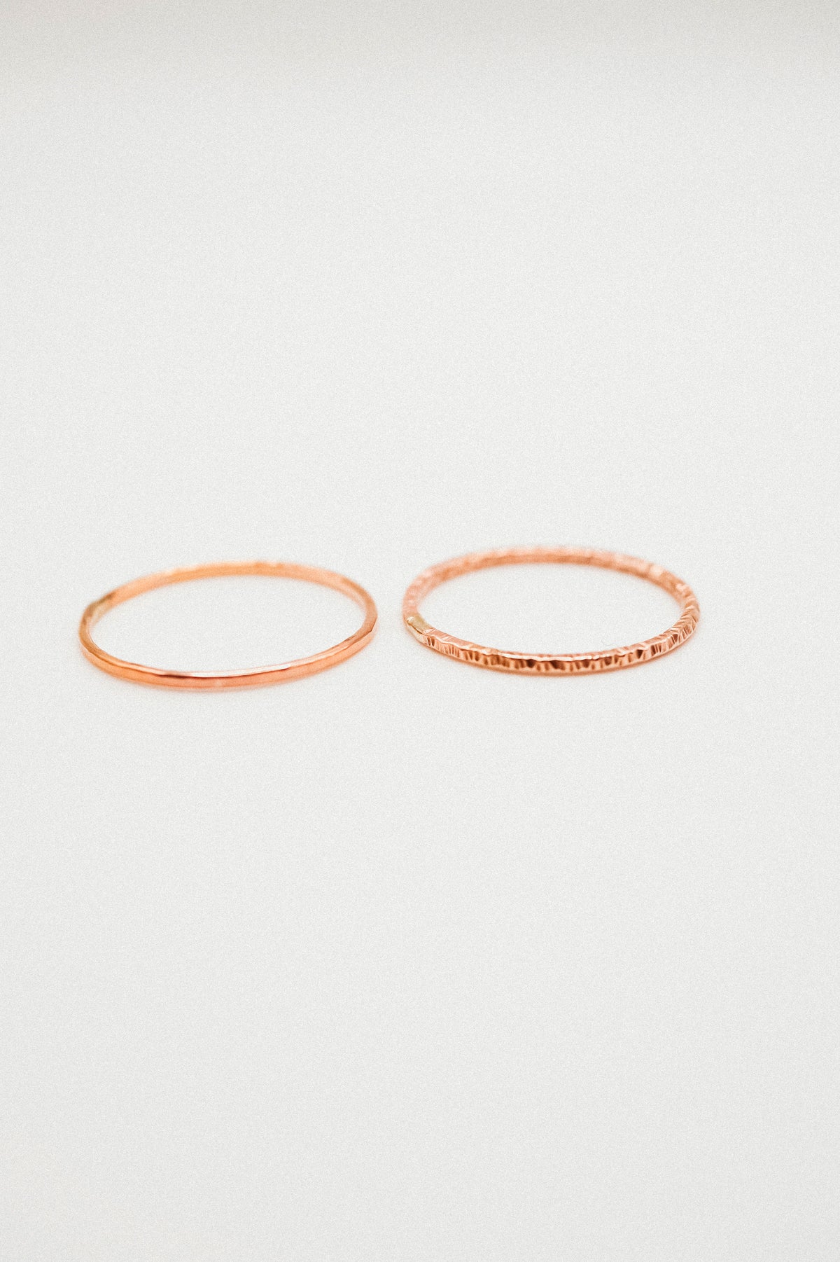 Sparkle Set of 2 Stacking Rings, 14K Rose Gold Fill