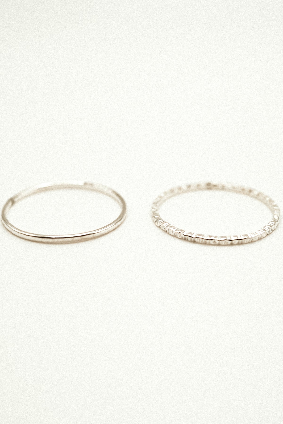 Sparkle Set of 2 Stacking Rings, Sterling Silver
