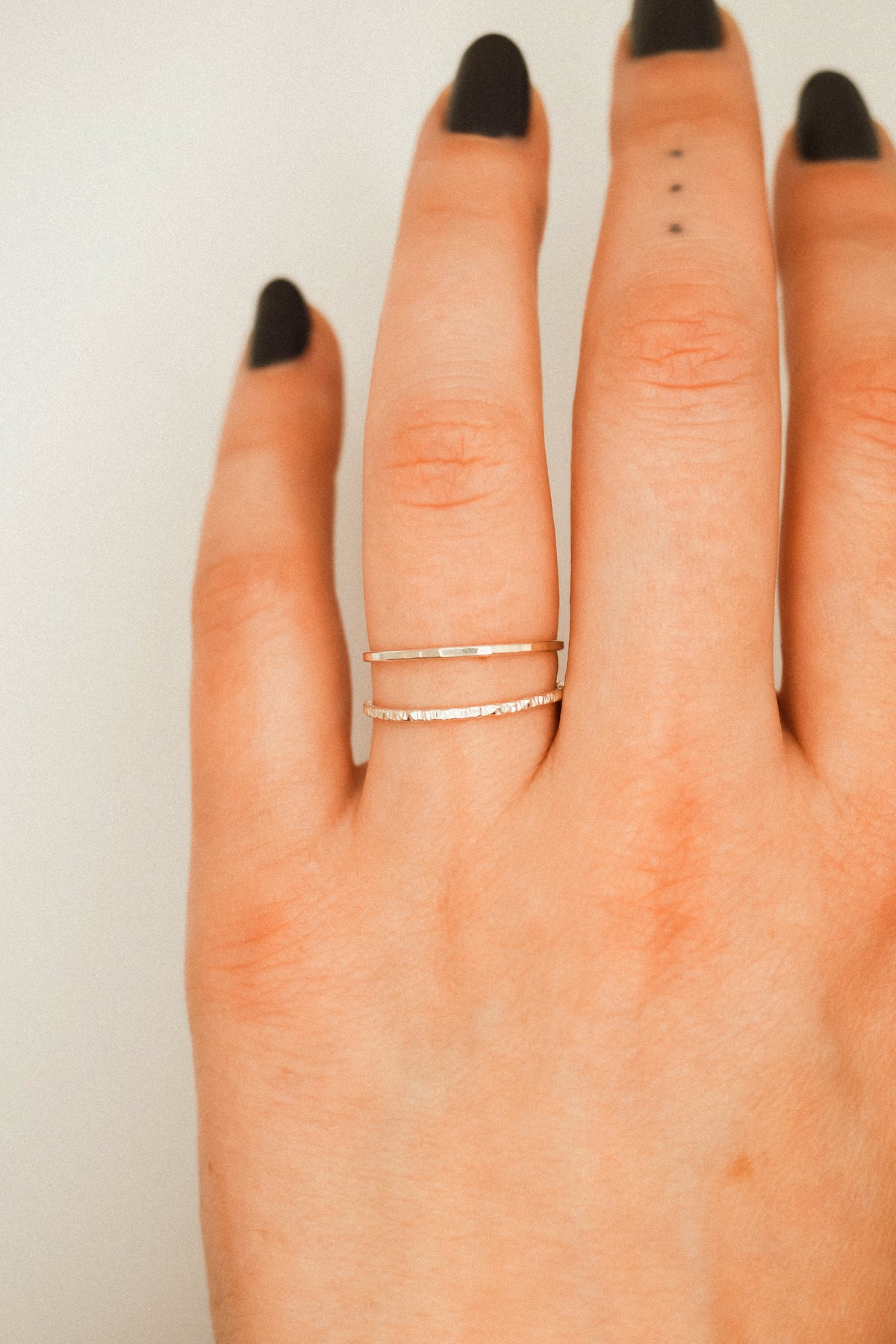 Sparkle Set of 2 Stacking Rings, Sterling Silver