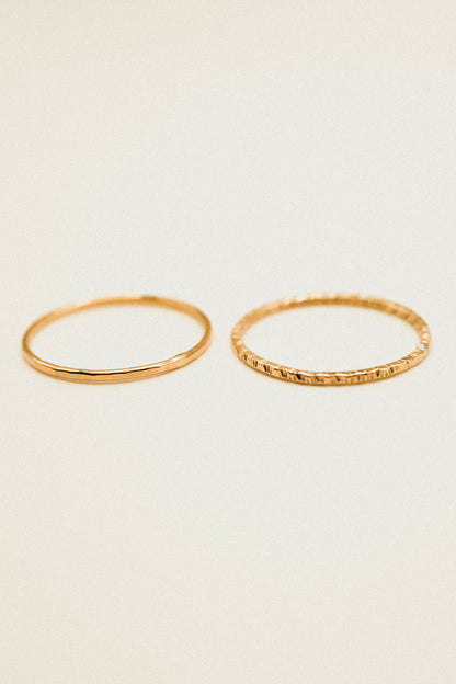 Sparkle Set of 2 Stacking Rings, 14K Gold Fill