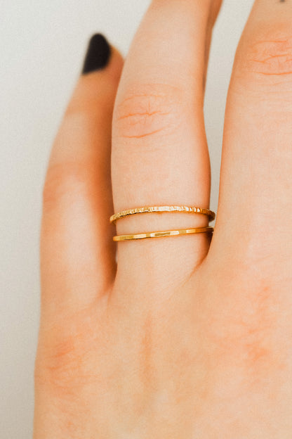 Sparkle Set of 2 Stacking Rings, 14K Gold Fill