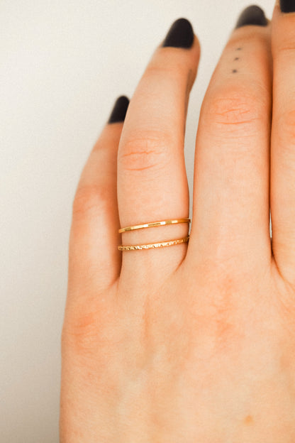 Sparkle Set of 2 Stacking Rings, 14K Gold Fill
