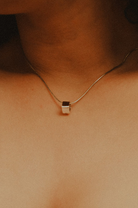 Square Box Necklace, Sterling Silver
