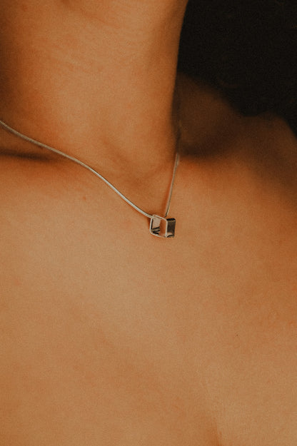 Square Box Necklace, Sterling Silver