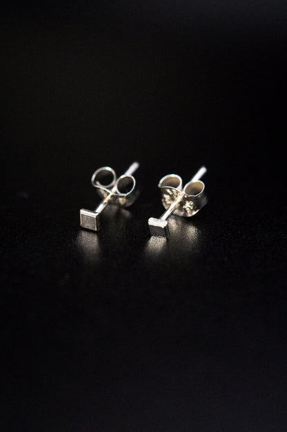 Square Mirror Stud Earrings, Gold Fill, Rose Gold Fill, or Sterling Silver