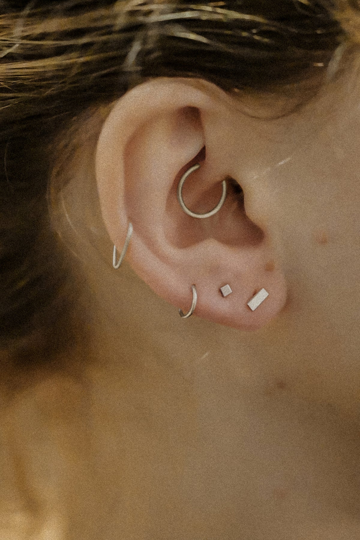 Square Mirror Flat Back Stud Earring