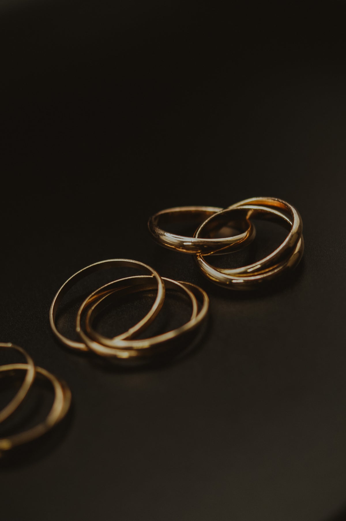 Chunky Interlocking Ring Set of 3, 14K Gold Fill