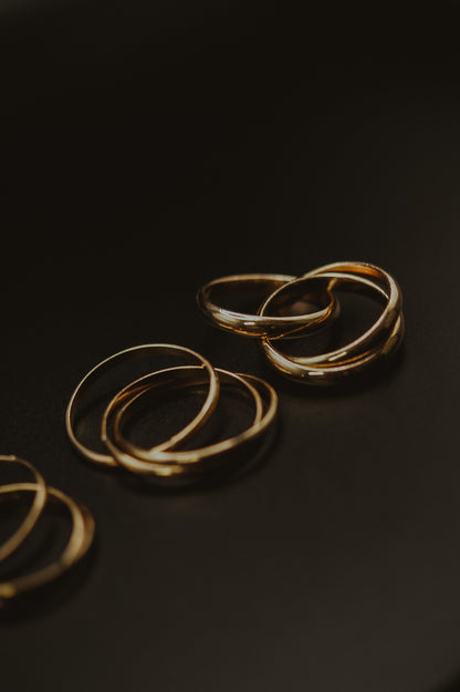 Chunky Interlocking Ring Set of 3, 14K Gold Fill