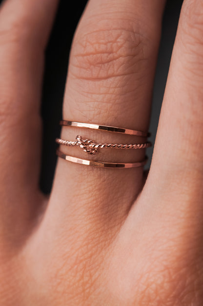 Twist Closed Knot Ring, 14K Rose Gold Fill