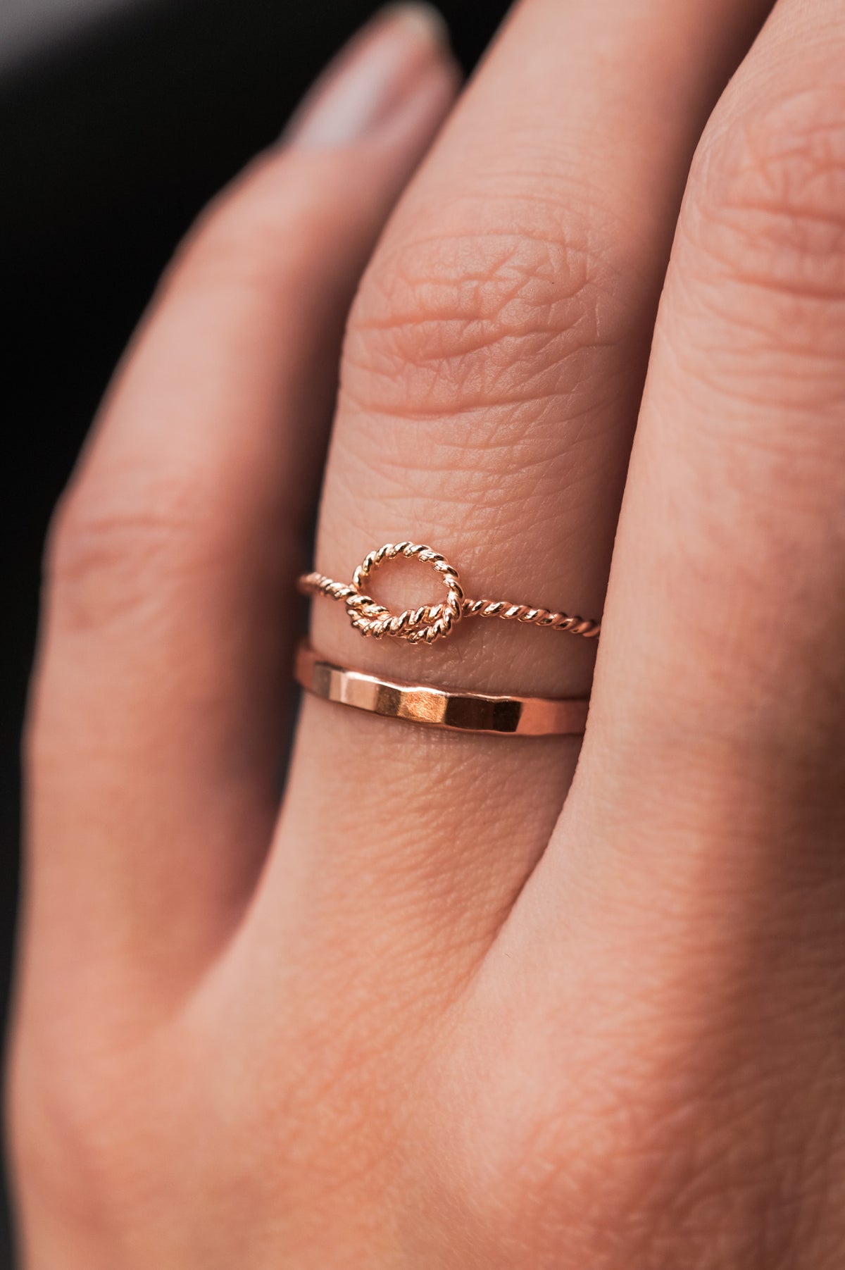Twist Open Knot Ring, 14K Rose Gold Fill