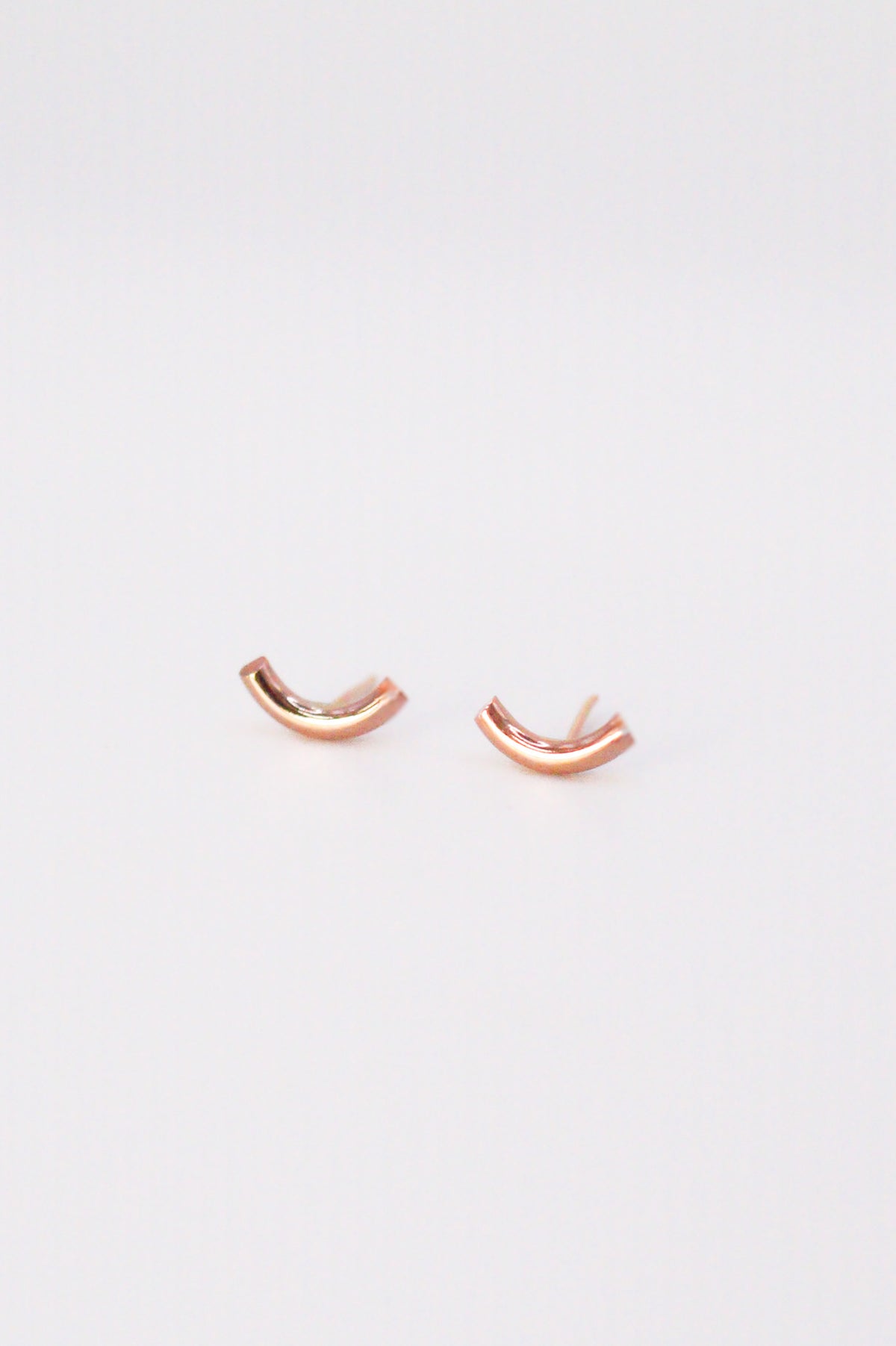 Tiny Arc Flat Back Stud Earring