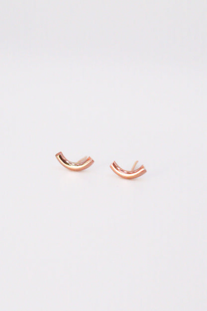 Tiny Arc Flat Back Stud Earring