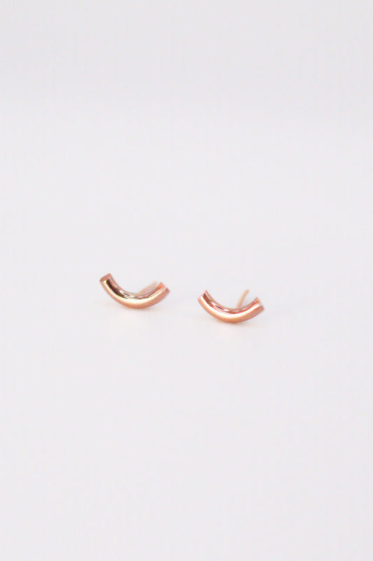 Tiny Arc Flat Back Stud Earring