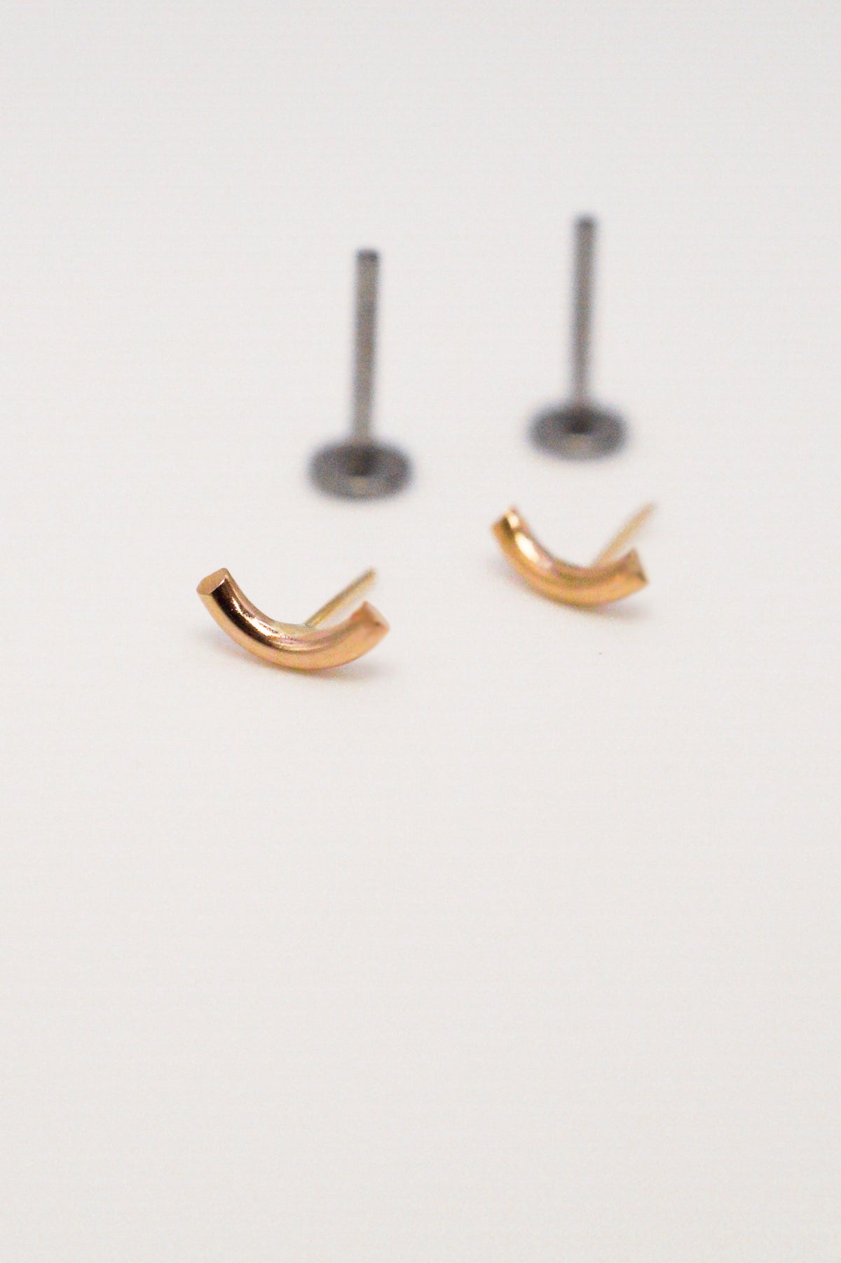 Tiny Arc Flat Back Stud Earring