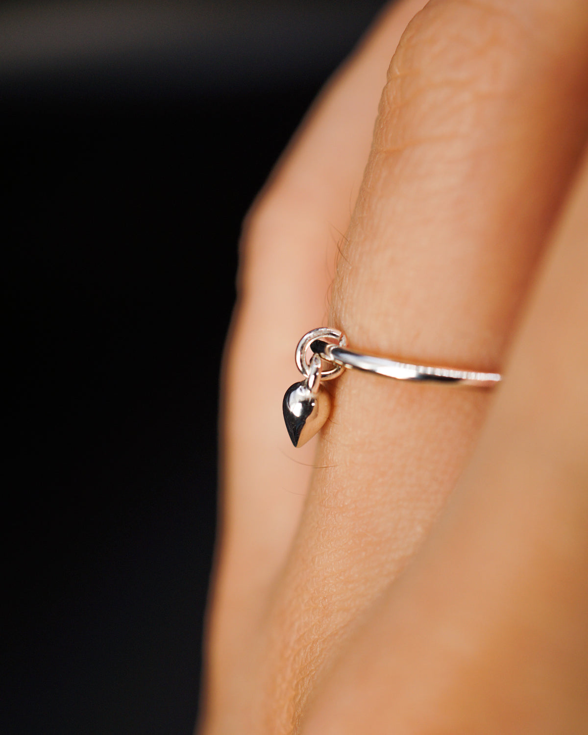 Tiny Teardrop Ring or Huggie Charm