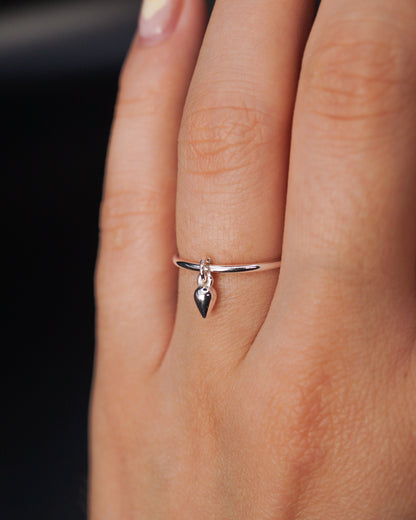 Tiny Teardrop Ring or Huggie Charm