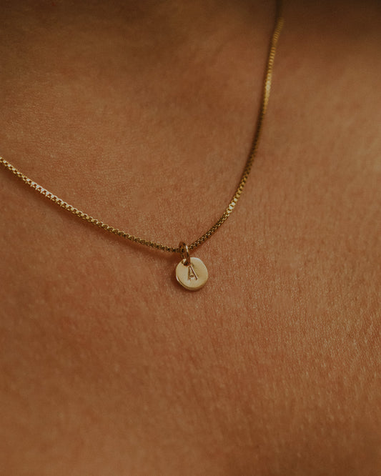 Tiny Monogram Necklace, 14K Gold Fill